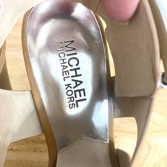 Michael Kors Tan Leather Carla Strappy Platform Heels, Women’s Size 6 - Picture 13 of 17